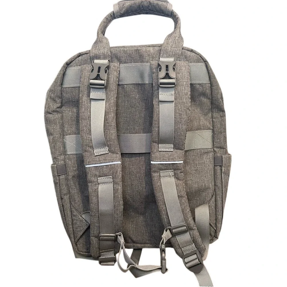 AOMAY‎ Gray Diaper Backpack with Multiple Pockets and Storage